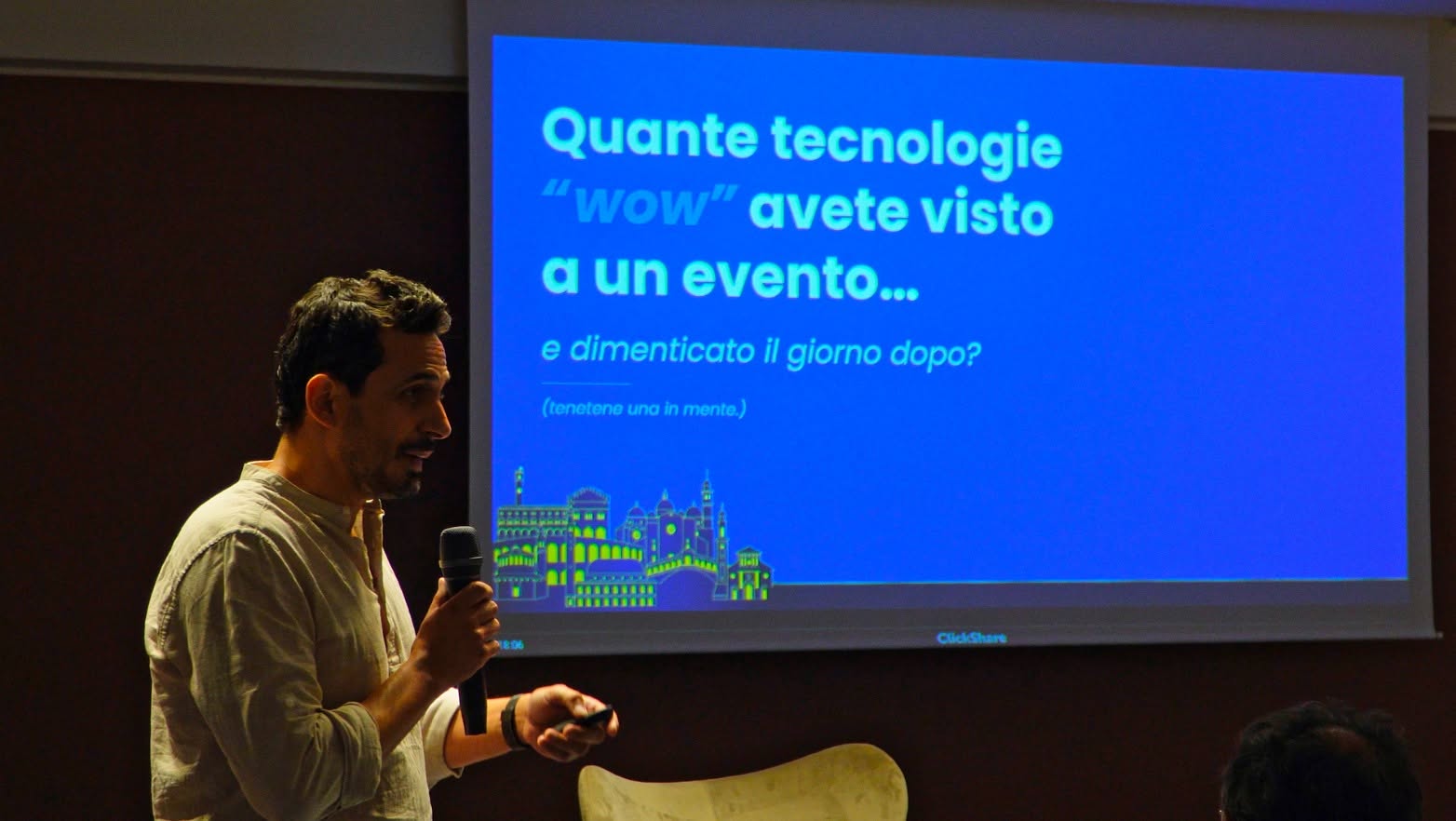 Maurizio Murciato sul palco a Venezia: "Quante tecnologie wow avete visto a un evento… e dimenticato il giorno dopo?"